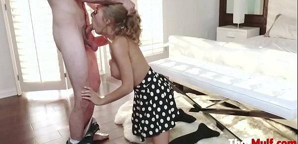  Big Butt Blonde Cougar Fucks Young Cock In Polka Dot Skirt- Honey blossom